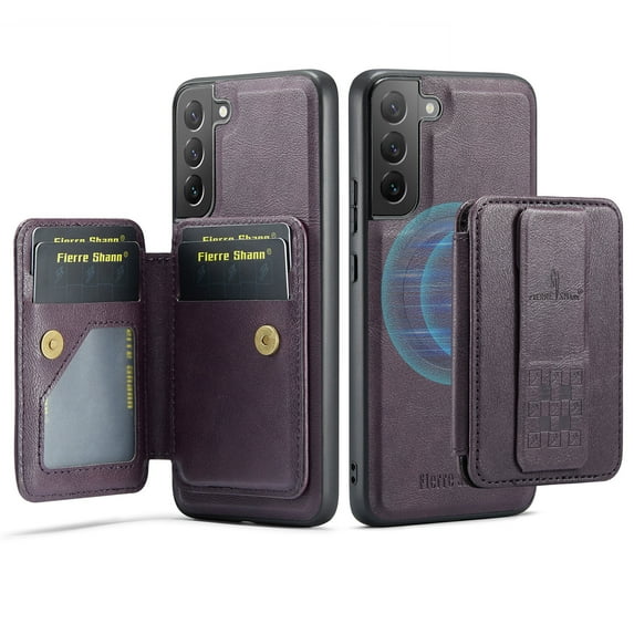 Allytechgroup 2 in 1 Wallet Case for Samsung Galaxy S25+ Plus, Detachable Magnetic Cover Compatible with Magsafe Premium PU Leather Cards Holder Shockproof Bumper Phone Case for Women Men, Purple