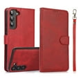thumbnail image 1 of Allytechgroup 2 In 1 Wallet Case for Samsung Galaxy S25+, RFID Blocking Detachable Back Cover Shockproof Protective Cards Holder Hand Wrist Phone Case for Samsung Galaxy S25+, Red, 1 of 6
