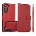 thumbnail image 1 of Allytechgroup 2 In 1 Wallet Case for Samsung Galaxy S25 Ultra, RFID Blocking Detachable Back Cover Shockproof Protective Cards Holder Hand Wrist Phone Case for Samsung Galaxy S25 Ultra, Red, 1 of 6