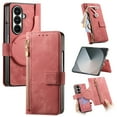 thumbnail image 1 of Allytechgroup 2 in 1 Wallet Case for Samsung Galaxy Z Fold 7, Magnetic Detachable Back Cover with Zipper Pocket Cards Slots Stand RFID Blocking Shockproof Phone Case for Galaxy Z Fold 7,Pink, 1 of 9