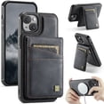 thumbnail image 1 of Allytechgroup 2 In 1 Wallet Case for iPhone 13, PU Leather Magnetic Case with Detachable Cards Holder Support Wireless Charging Full Body Protector Cover for iPhone 13, Black, 1 of 11