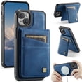 thumbnail image 1 of Allytechgroup 2 In 1 Wallet Case for iPhone 15, PU Leather Magnetic Case with Detachable Cards Holder Support Wireless Charging Full Body Protector Cover for iPhone 15, Blue, 1 of 11