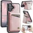 thumbnail image 1 of Allytechgroup 2 In 1 Wallet Case for iPhone 16, PU Leather Magnetic Case with Detachable Cards Holder Support Wireless Charging Full Body Protector Cover for iPhone 16, Rosegold, 1 of 11