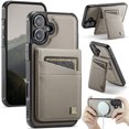 thumbnail image 1 of Allytechgroup 2 In 1 Wallet Case for iPhone 16, PU Leather Magnetic Case with Detachable Cards Holder Support Wireless Charging Full Body Protector Cover for iPhone 16, Gray, 1 of 11