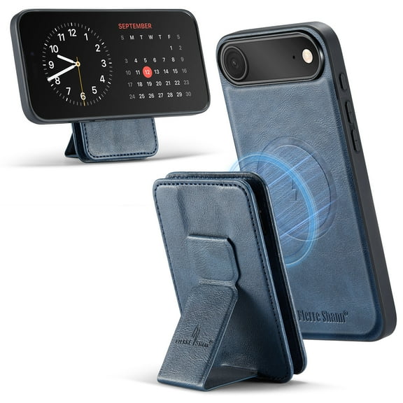 Allytechgroup 2 in 1 Wallet Case for iPhone 17 Air, Detachable Magnetic Cover Compatible with Magsafe Premium PU Leather Cards Holder Shockproof Bumper Phone Case for Women Men, Blue