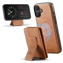 Allytechgroup 2 in 1 Wallet Case for iPhone 17, Detachable Magnetic Cover Compatible with Magsafe Premium PU Leather Cards Holder Shockproof Bumper Phone Case for Women Men, Brown