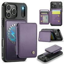 Allytechgroup 2 In 1 Wallet Case for iPhone 17 Pro, Detachable Magnetic Back Cover Cards Holder Premium PU Leather Stand RFID Blocking Bumper Shockproof Case Cover for iPhone 17 Pro, Purple