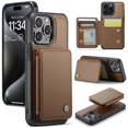 thumbnail image 1 of Allytechgroup 2 In 1 Wallet Case for iPhone 7 / 8 / SE 2022 & 2020, Detachable Magnetic Back Cover Cards Holder Premium PU Leather Stand RFID Blocking Bumper Shockproof Case for Women Men, Brown, 1 of 10