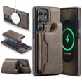 thumbnail image 1 of Allytechgroup 2 In 1 Wallet Phone Case for Samsung Galaxy S25 Ultra, Compatible with Magsafe RFID Blocking Cover with 7 Cards Slots Stand Protective Business Type Case for Women Men, Coffee, 1 of 10