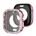thumbnail image 1 of Allytechgroup 2 Pack Bling Bumper Case Compatible with Apple Watch Series 10 42mm Case, [Screen Protection] Crystal Diamond Rhinestone Protective Face Cover for iWatch Series 10 42mm, Pink, 1 of 6
