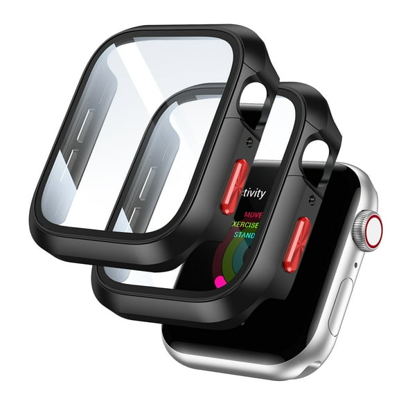 Allytechgroup 2 Pack Case Compatible for Apple Watch Series 10 46mm Screen Protector, Full Hard PC Scratch Resistant Bumper Protective Cover for iWatch Series 10 46mm, Black
