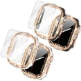 thumbnail image 1 of Allytechgroup [2 Pack] Glitter Case with Screen Protector for Apple Watch Series 10 46mm, Full Body Protective Tempered Glass HD Clear Screen Protector  Cover with Bling Rhinestone for Girls Women, 1 of 7