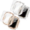 thumbnail image 1 of Allytechgroup [2 Pack] Glitter Case with Screen Protector for Apple Watch Series 10 46mm, Full Body Protective Tempered Glass HD Clear Screen Protector  Cover with Bling Rhinestone for Girls Women, 1 of 7