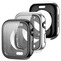 Allytechgroup 2 Pack for iWatch Series 10/11 42mm Screen Protector Case, All-Around Tempered Glass Screen Protector Case Ultra-Thin for Apple Series 11/ Series 10 42mm Cover, Sillver Black