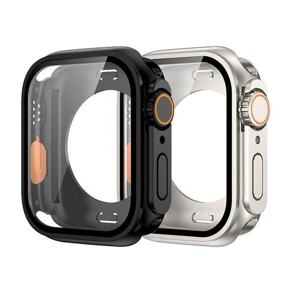 Allytechgroup 2 Pack for iWatch Series 11/ Series 10 42mm Screen Protector Case, Support Wireless Charging Waterproof Shockproof Protective Cover Bumper Protector for Women Men, Titanium+Black