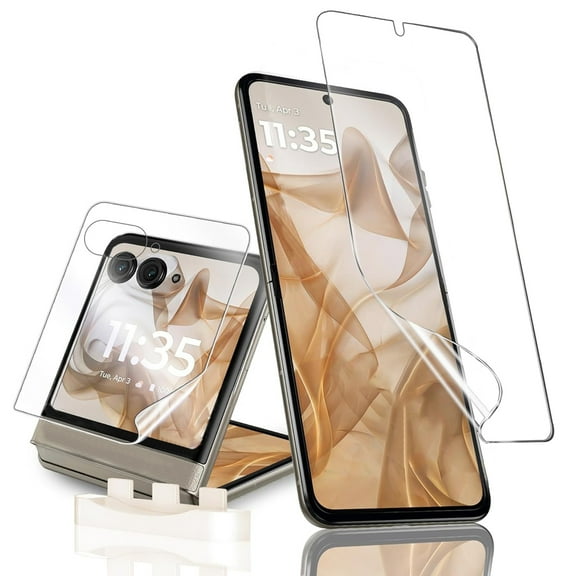 Allytechgroup 2 Pcs Design For Motorola Moto Razr Ultra 2025 Screen Protector, 1 Pack Soft TPU Screen Protector + 1 Pack Lens Protector, Easy Installation, Anti-scratch,Case Friendly for Razr 60 Ultra