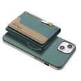 thumbnail image 1 of Allytechgroup 2-in-1 Magnetic Wallet Case for Apple iPhone 15 Plus, Detachable Card Holder with Zipper Pocket RFID Blocking Kickstand PU Leather Protective Flip Cover with 6 Slots, Green, 1 of 6