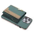 thumbnail image 1 of Allytechgroup 2-in-1 Magnetic Wallet Case for Apple iPhone 15 Pro Max, Detachable Card Holder with Zipper Pocket RFID Blocking Kickstand PU Leather Protective Flip Cover with 6 Slots, Green, 1 of 6