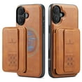 thumbnail image 1 of Allytechgroup 2-in-1 Wallet Case for Apple iPhone 16 Plus, Detachable Cards Holder Magnetic Back Cover Premium PU Leather Shockproof Phone Case for Women Men, Brown, 1 of 9