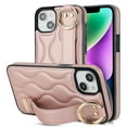 thumbnail image 1 of Allytechgroup 2024 New Trendy Back Case Cover for Apple iPhone 14, Premium PU Leather Luxury Design with Ring Holder Stand Bracket Bumper Shockproof Phone Case for Girls Women, Rosegold, 1 of 8