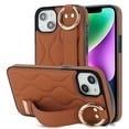 thumbnail image 1 of Allytechgroup 2024 New Trendy Back Case Cover for Apple iPhone 15 Plus, Premium PU Leather Luxury Design with Ring Holder Stand Bracket Bumper Shockproof Phone Case for Girls Women, Brown, 1 of 8