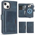 thumbnail image 1 of Allytechgroup 3 in 1 Wallet Case for Apple iPhone 13, Detachable Back Cover & Cards Holder Compatible with Mag-safe Shockproof RFID Blocking Stand Phone Case for iPhone 13, Blue, 1 of 8
