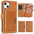 thumbnail image 1 of Allytechgroup 3 in 1 Wallet Case for Apple iPhone 15, Detachable Back Cover & Cards Holder Compatible with Mag-safe Shockproof RFID Blocking Stand Phone Case for iPhone 15, Brown, 1 of 8