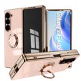 thumbnail image 1 of Allytechgroup 360° Rotatable Ring Holder Stand Case for Galaxy Z Fold 6, Military Grade Protection Soft TPU Shockproof Luxury Gold Plating Magnetic Kickstand Support Magnetic Car Mount Cover, Pink, 1 of 6