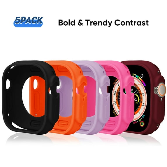 Allytechgroup [5 Pack] Silicone Case for Apple Watch Series 10 46mm, Shockproof & Anti-Scratch Covers, Multiple Colors for Stylish Protection Dustproof Cover for iWatch Series 10 46mm