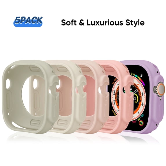 Allytechgroup [5 Pack] Silicone Case for Apple Watch Series 10 46mm, Shockproof & Anti-Scratch Covers, Multiple Colors for Stylish Protection Dustproof Cover for iWatch Series 10 46mm