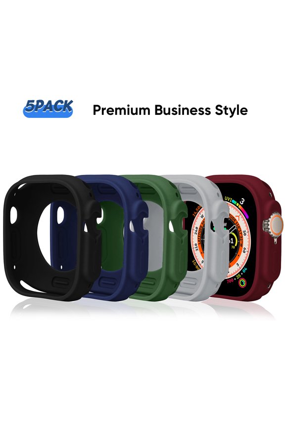 [5 Pack] Silicone Case for Apple Watch Series 10 46mm, Shockproof & Anti-Scratch Covers, Multiple Colors for Stylish Protection Dustproof Cover for iWatch Series 10 46mm