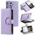 thumbnail image 1 of Allytechgroup 9 Cards Slots Wallet Case for Samsung Galaxy A16 5G, Zipper Pocket Hand Wrist Stand Kickstand Shockproof Bumper Phone Case Cover for Samsung Galaxy A16 5G for Girls Women, Purple, 1 of 11