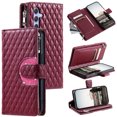 thumbnail image 1 of Allytechgroup 9 Cards Slots Wallet Case for Samsung Galaxy A16 5G, Zipper Pocket Hand Wrist Stand Kickstand Shockproof Bumper Phone Case Cover for Samsung Galaxy A16 5G for Girls Women, Winered, 1 of 8
