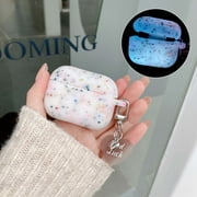 Allytechgroup AirPods 4 Case 2024, Luminous Stylish Soft TPU Cover with Heart Dustproof Anti-Scratch Shockproof Lightwei