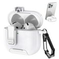 thumbnail image 1 of Allytechgroup AirPods 4 Case 2024, Stand for Cell Phone Premium PU Leather Lock Button Cover with Keychain Anti-Scratch Dustproof Wireless Charging Case for Apple AirPods 4th Generation, White, 1 of 6