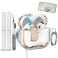 thumbnail image 1 of Allytechgroup for AirPods 4 Case with Cleaner Kit &Keychain, for Airpods 4th Generation Case (2024) with Phone Stand Compatible with Mag-safe Powerful Drop Protection Magnetic Lid, Gold, 1 of 5