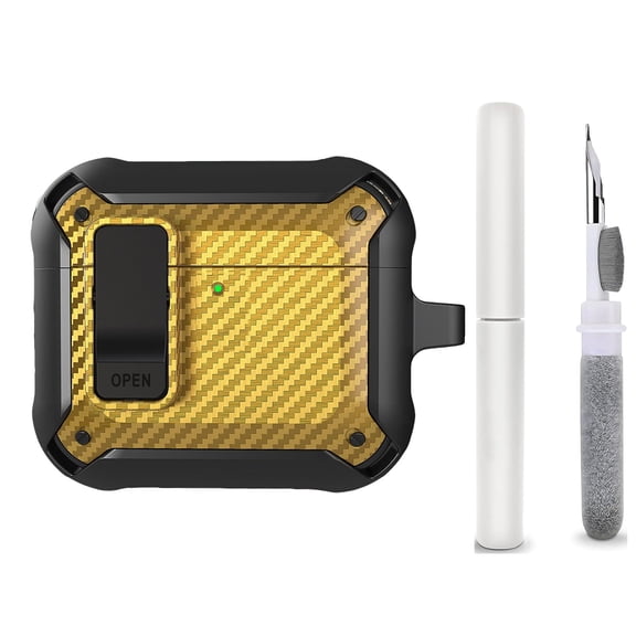 Allytechgroup for AirPods 4 Case with Cleaning Kit, [Compatible with Magsafe] Drop Protection Shockproof Protective Full Body Cover with Keychain for AAirPods 4th Generation Case (2024), Yellow