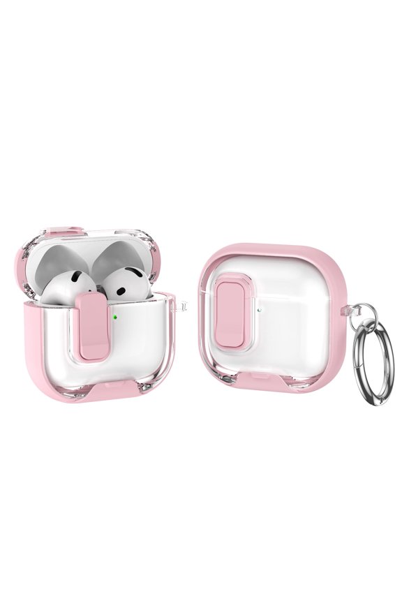 for AirPods 4 Case with Keychain, Compatible with AirPods 4th Generation Case (2024) with Phone Stand, Compatible with Mag-safe Powerful Drop Protection Magnetic Lid, Pink