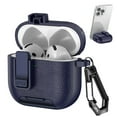 thumbnail image 1 of Allytechgroup AirPods Pro 2 Case, Stand for Cell Phone Premium PU Leather Lock Button Cover with Keychain Anti-Scratch Dustproof Wireless Charging Case for Apple Airpods Pro 2nd Gen 2022, Darkblue, 1 of 6