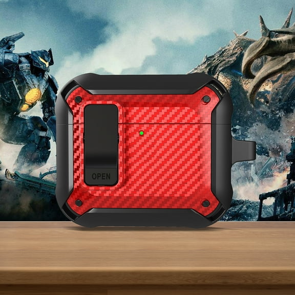 Allytechgroup for AirPods Pro 3 Case (2025), [Compatible with Magsafe] Drop Protection Shockproof Protective Full Body Cover with Keychain for AirPods Pro 3rd Generation Women Men, Red