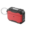 thumbnail image 1 of Allytechgroup Airpods 1st 2nd Generation Case, Rugged Protective Shockproof Keychain Wireless Charging Support Case Cover for Apple Airpods 1 2 - Black+Red, 1 of 5