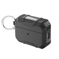 Allytechgroup Airpods 1st 2nd Generation Case, Rugged Protective Shockproof Keychain Wireless Charging Support Case Cover for Apple Airpods 1 2 - Black