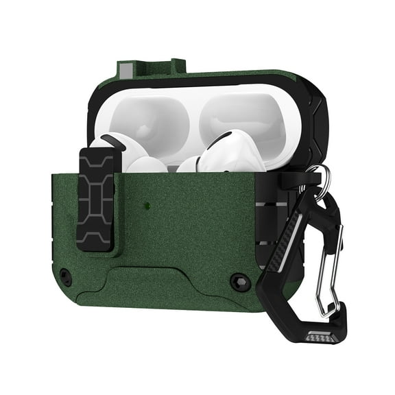 Allytechgroup for Airpods 4th Gen Case with Phone Stand, Built-in Keychain Safety Lock Support Wireless Charging Shockproof Protective Full Body Cover for AirPods 4th Genaration 2024, Frostedgreen