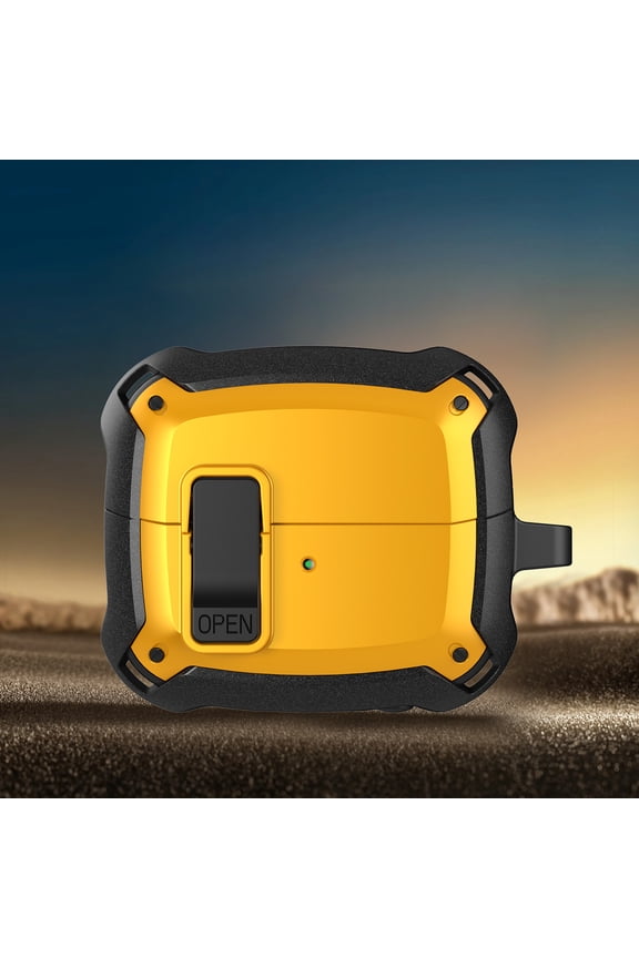 Airpods Pro 3rd Gen 2025 Case with Keychain, Dustproof PC Rugged Cover Portable Lightweight Shockproof Case Cover for Apple AirPods Pro 3rd Generation, Yellow