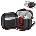 thumbnail image 1 of Allytechgroup for Airpods Pro 3rd Gen (2025) Case with Phone Stand & Lanyard, Full Body Shockproof Hard Shell Protection Design Support Wireless Charging for Airpods Pro 3, Redblack, 1 of 8