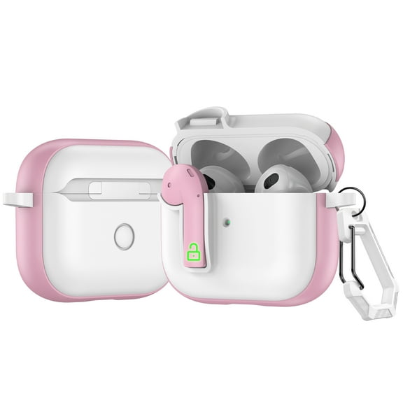 Allytechgroup for Apple AirPods 3rd Gen (2021) Case Cover, Silicone Case with Keychain Compatible with Magsafe Shockproof Full Body Cover for AirPods 3rd Gen (2021) for Women Men, Pink
