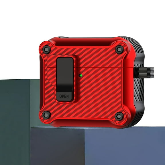 Allytechgroup for Apple Airpods Pro 3 Case with Keychain, [Support Wireless Charging] Slim Lightweigt Rugged Military Protective Case with Lanyard for Airpods Pro 3rd Gen (2025), Red