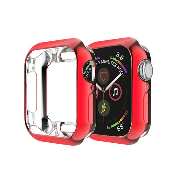 Allytechgroup Apple Watch Case 41mm iWatch Series 9 8 7, TPU Anti-Scratch Slim Fit Shockproof Bumper Case Cover for Apple Watch 41mm Series 9 8 7, Red