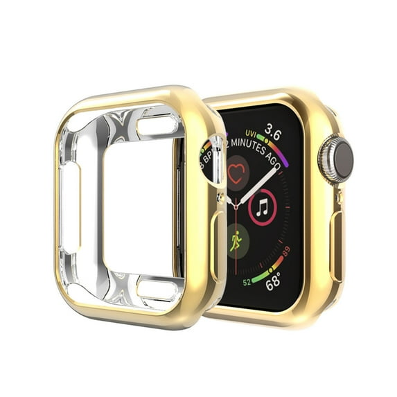 Allytechgroup Apple Watch Case 44mm iWatch Series 6 5 4 SE, TPU Anti-Scratch Slim Fit Shockproof Bumper Case Cover for Apple Watch 44mm Series 6 5 4 SE, Gold