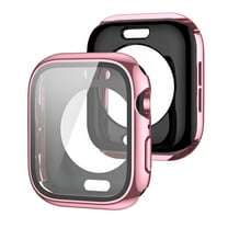 Allytechgroup for Apple Watch Series 11/10 42mm Screen Protector Case, All-Around Tempered Glass Screen Protector Case Ultra-Thin for iWatch Series 11/10 42mm Protection Cover Case, Pink